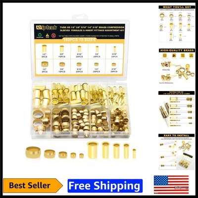 Versatile Brass Compression Sleeves & Inserts Kit - 180PCS for Automotive Use - Image 1 of 4