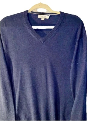 Calvin Klein Mens Merino Italian Wool Large V neck Sweater - Image 1 of 4