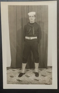 RPPC United States Military Navy Sailor In Full Uniform WWII - Picture 1 of 2