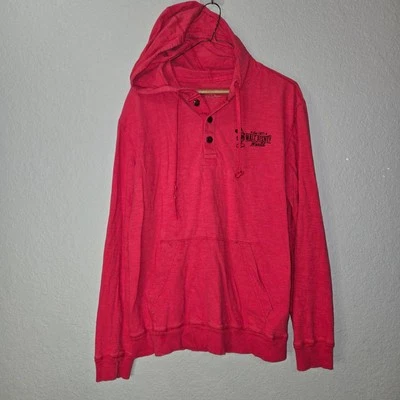 Sudadera con capucha roja bordada de doble cara de Mickey Mouse de los parques de Disney para mujer talla M Foto 1 de 4