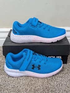 Size 2Y Unisex Under Armour PS Pursuit 2 AC Blue Hook & Loop Athletic Sneakers - Picture 1 of 8