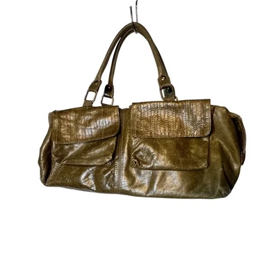 Caterina Lucchi Olive Soft Satchel Hobo Bag with Pockets and Adjustable Strap - Image 1 of 4