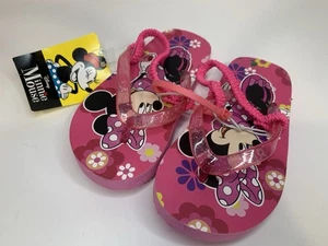 Minnie Mouse Slingback Flip Flops klein 9/10 kleine Mädchen rosa Sandalen - Bild 1 von 8
