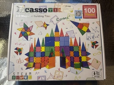 Picasso Tiles, Children’s Creativity 3D Magnetic Building 100 Pieces,Colorful - Image 1 of 4