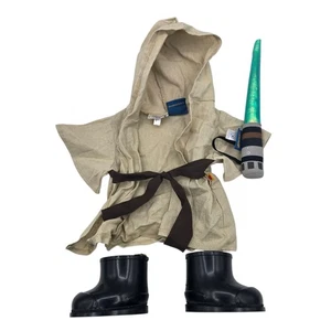 Disfraz Build A Bear Star Wars Jedi Bata Beige Capucha y Sable de Luz Verde Sin Sonido - Imagen 1 de 12