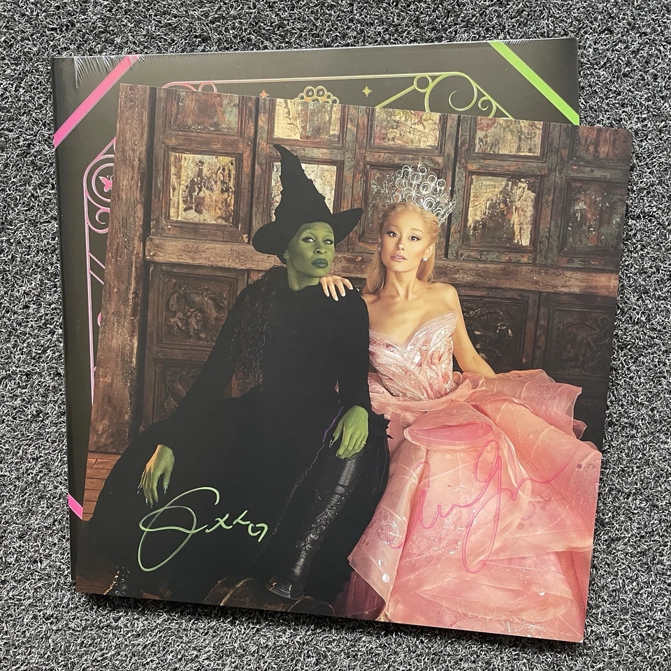 Wicked Picture Disc Vinyl & Signed Autographed Print Ariana Grande Cynthia Erivo - Image 1 of 4