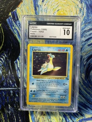 Lapras Fossil Holo Rare Unlimited #10 CGC 10 Gem Mint - Image 1 of 2