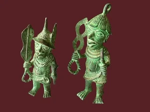 Premier African Tribal Art - Benin Yoruba Fon Bronze Figure - 17cm - Picture 1 of 6
