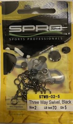 SPRO Three Way Swivel Select Size 1 2 4 Black Nickel 110 70 55 Lb Test - Image 1 of 3