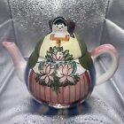 Italics Ars Vintage Lady Teapot Hand Painted Made In Italy 