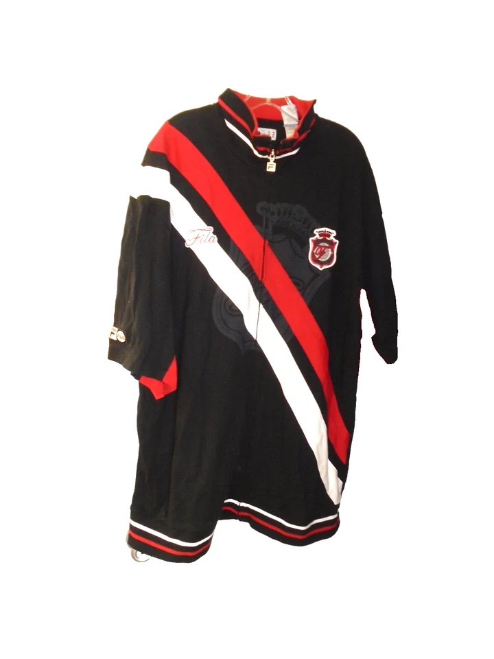 NUEVA CAMISA TOP ATLÉTICA FILA CREMALLERA COMPLETA NEGRA ROJA BLANCA ALGODÓN PARA HOMBRE TALLA 2XL XXL Foto 1 de 4