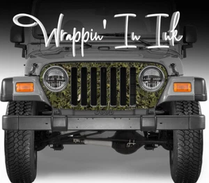 Grill Wrap in Marshland Camouflage for the Jeep Wrangler 1997-2006 - Picture 1 of 1