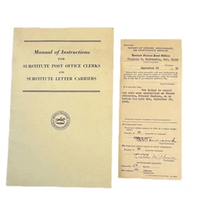 Post Office Clerks Manual of Instructions Book Misconduct Demerit Form 1940s - Bild 1 von 9