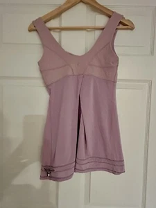 Lululemon Yogi Dance Tank Top Purple Lilac Ruched Size 4 Toggle Cord Closure - Picture 1 of 7