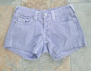 TRUE RELIGION Women Size 28 Lavender Cuffed Shorts Style WQ9M05EG Jayde - Picture 1 of 13
