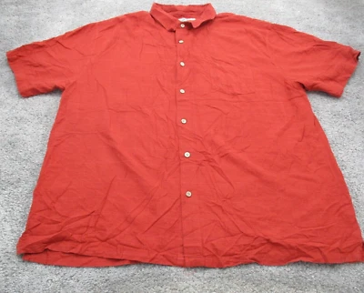 Camisa Bambú Kingston Grange 5XL Manga Corta Cuello Abotonado Calce Moderno Roja Foto 1 de 4