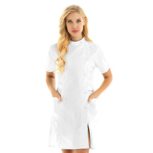 Women Medical Hospital Cosplay Uniform Doctor Nurse Dress Coat Scrubs Lab Top