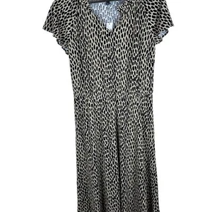 NWT Talbots Dress Womens Small Animal Print A-Line V-Neck Cap Sleeve - Picture 1 of 11