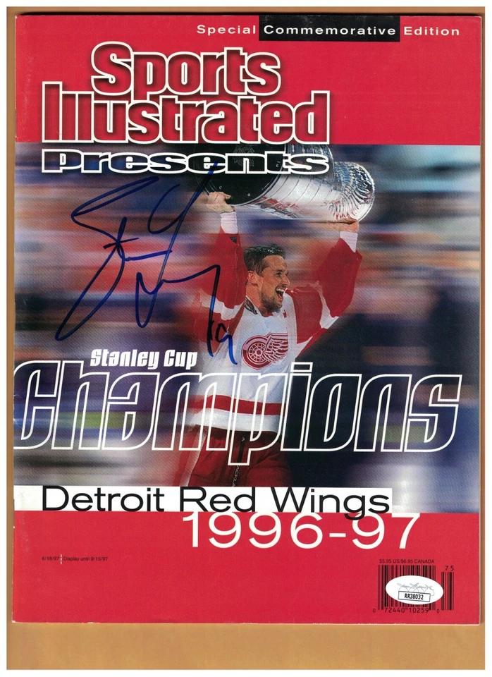 Steve Yzerman AUTOGRAPHED Sports Illustrated Commemorative magazine 1996/97 JSA - Image 1 of 1