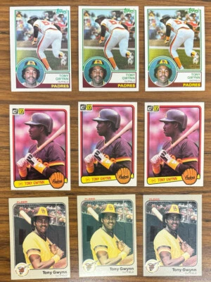 Topps Fleer Donruss Tony Gwynn RC 1983 lote de 9 casi nuevo-como nuevo Foto 1 de 2