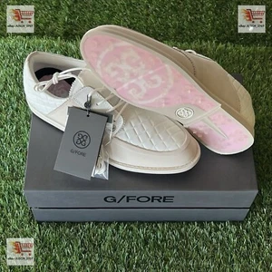 G/Fore G4 Quilted Gallivanter Golf Shoes Sneaker⛳️ Ladies US 5 ⛳️ White Khaki - Picture 1 of 9