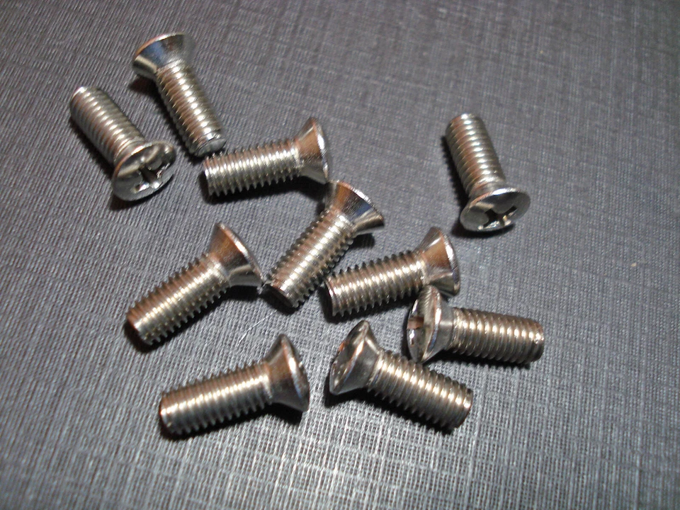 10 件镜面遮阳板支持挡风玻璃分割不锈钢螺丝 1940 - 1952 年通用汽车 — 第 1/4 张图片