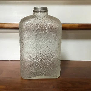 Vintage Anchor Hocking Embossed Glass Water Bottle 5-7 - Picture 1 of 3