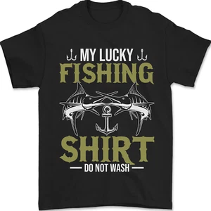 Do Not Wash My Lucky Fishing Funny Fisherman Mens T-Shirt 100% Cotton - Picture 1 of 2