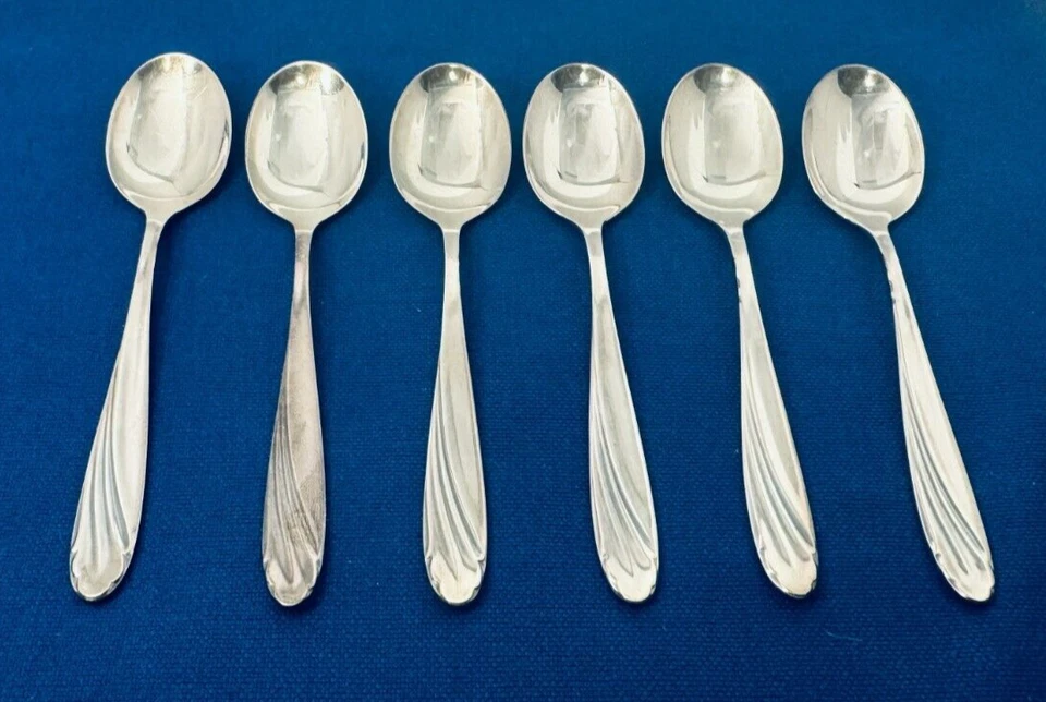 WMF Wien Vienna Silverplate Flatware  - Set of 6 Place Oval Soup Spoons 7 5/8" - Image 1 of 1
