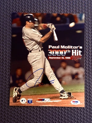 Paul Molitor Signed Autograph 8x10 Photo Minnesota Twins PSA DNA - Image 1 of 3