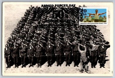 2559b World War II Peacetime Draft Maxi Card w/Pictorial Cancel - Image 1 of 2
