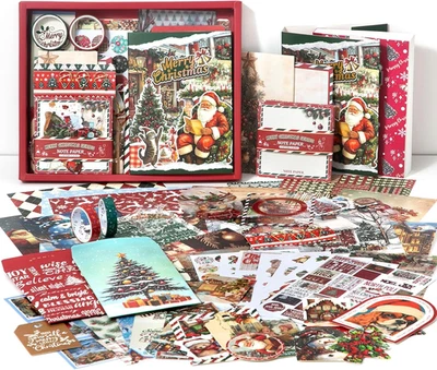 Kit de suministros para álbumes de recortes de Navidad, pegatina estética para álbum de recortes de festival de año nuevo Foto 1 de 4