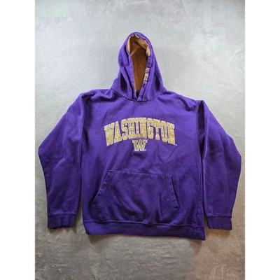 Sudadera con Capucha Washington Huskies Hombres M Púrpura Polar Antigua Marca Universitaria *Leer Foto 1 de 4