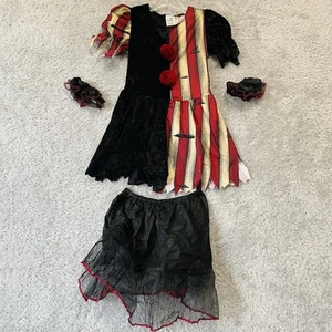 Geist Halloween Größe Small (6-8) Mädchen verdrehter Clown böse Karneval Kostüm - Bild 1 von 11