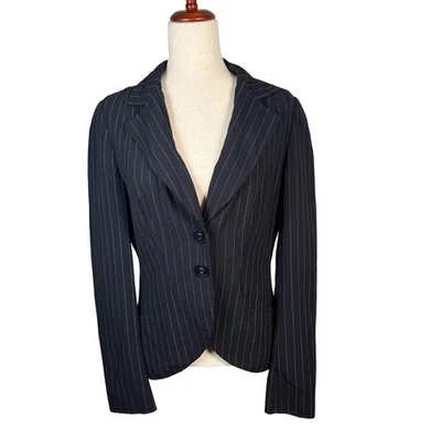 Blazer Escada a rayas para mujer negro mezcla de lana botón único carrera clásico 38 Foto 1 de 4