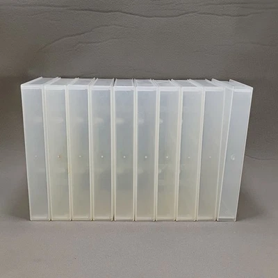 Lote de 10 estuches de almacenamiento vintage vacíos de plástico transparente VHS Foto 1 de 2