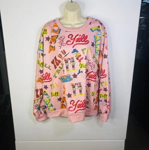 Sudadera Pullover Mujer Cuello Redondo Rosa Manga Larga Y’ALL Southern XL - Imagen 1 de 1