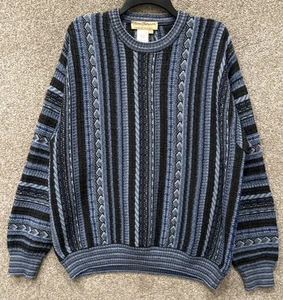 Vintage Norm Thompson Italy Mens Large Knit Cosby Coogi Style Crewneck Sweater - Picture 1 of 12