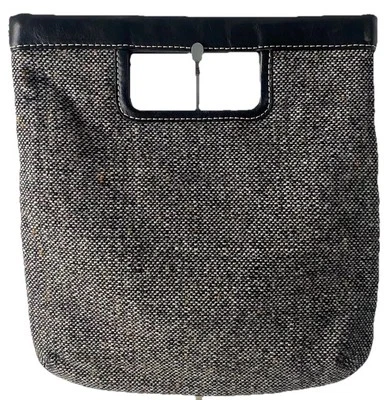 Vintage Banana Republic Wool Leather Handbag Clutch Tote Bag Chic - Image 1 of 4