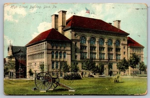 Postal antigua de colección del edificio de la escuela secundaria York PA 1909 vista - Imagen 1 de 2