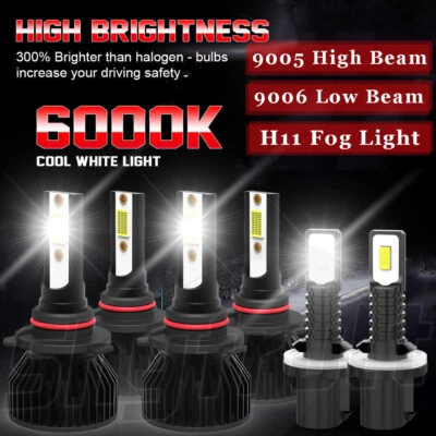 For Buick Century Regal 1997-2004 6x Combo LED Headlight + Fog Light 6000K Bulbs Foto 1 de 4
