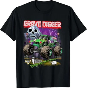 Monster Jam Grave Digger Shovel Sharp T-Shirt - Picture 1 of 6