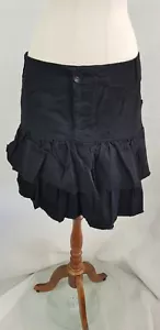 Evans, Black Denim Ruffle Skirt, Size 24. - Picture 1 of 8