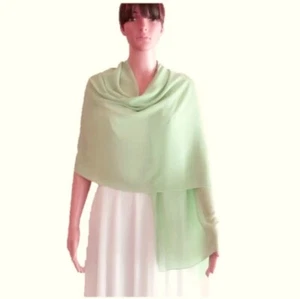 Light Sage Green Shawl. Wrap Scarf. Long Chiffon Scarf. Soft Handmade Scarf. - Picture 1 of 4