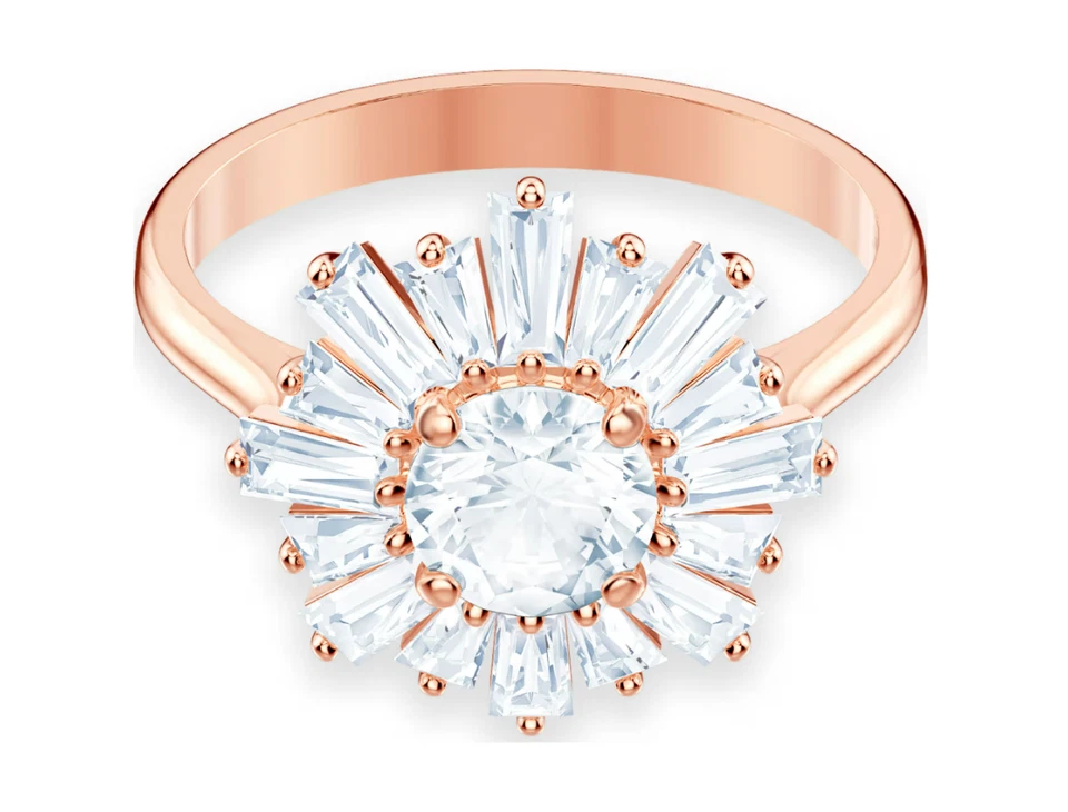 Swarovski - Anel Idyllia - Cortes mistos, sol, branco, rosa banhado a ouro - Tamanho: 60 - Imagem 1 de 1