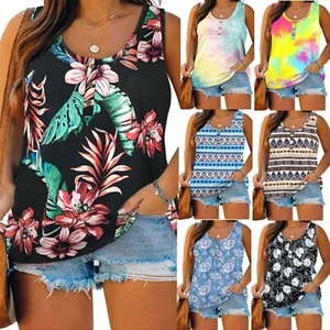 Womens Sleeveless Vest Tops Ladies Summer Casual T-Shirt Tank Blouse 12-24 Size - Picture 1 of 16
