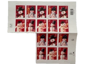 2002 37 cent Christmas Snowman 3/4 Sheet of 16 Scott #3676-3679, Mint - Picture 1 of 2