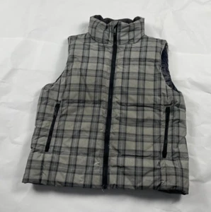Women's Gap Outdoor Down Waterfowl Full Zip Vest Size M Medium Gray Plaid #385 - Picture 1 of 4