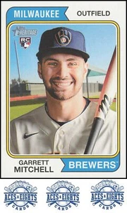 2023 Topps Heritage Garrett Mitchell Rookie RC Milwaukee Brewers #95 - Picture 1 of 2