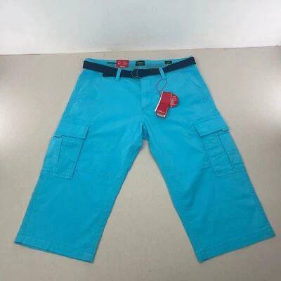 S Oliver Cargo Shorts W32 Light Blue Combat Cargo Pockets File Summer BNWT — 第 1/4 张图片